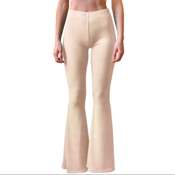 Ribbed bell bottoms - sand beige - Picture 1 of 6